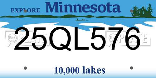 25QL576 Minnesota License Plate