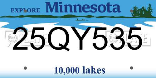 25QY535 Minnesota License Plate