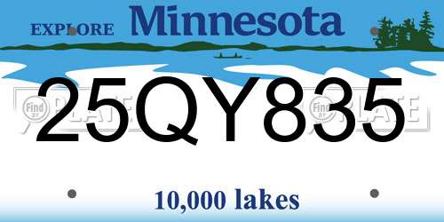 25QY835 Minnesota License Plate