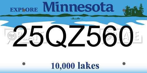 25QZ560 Minnesota License Plate