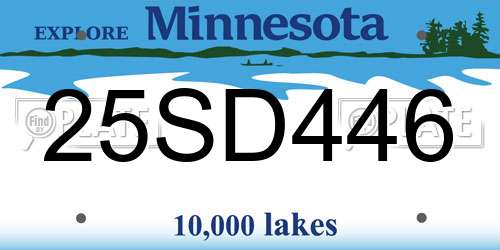 25SD446 Minnesota License Plate