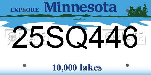 25SQ446 Minnesota License Plate