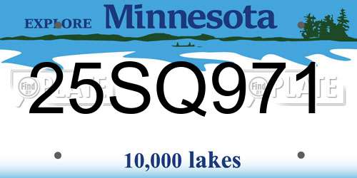25SQ971 Minnesota License Plate