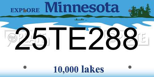 25TE288 Minnesota License Plate
