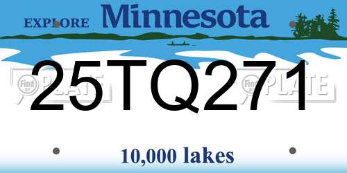 25TQ271 Minnesota License Plate