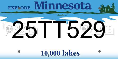 25TT529 Minnesota License Plate