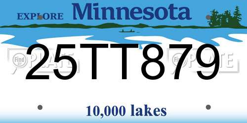 25TT879 Minnesota License Plate