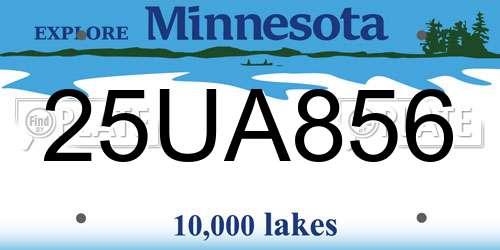 25UA856 Minnesota License Plate