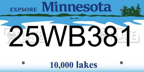 25WB381 Minnesota License Plate