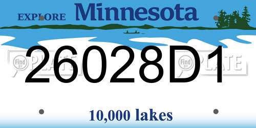 26028D1 Minnesota License Plate