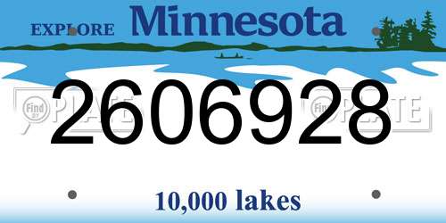 2606928 Minnesota License Plate