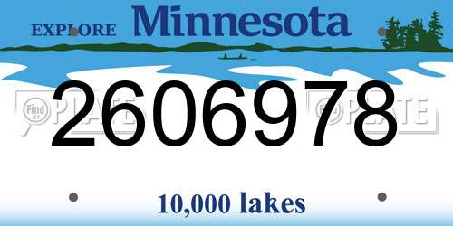 2606978 Minnesota License Plate