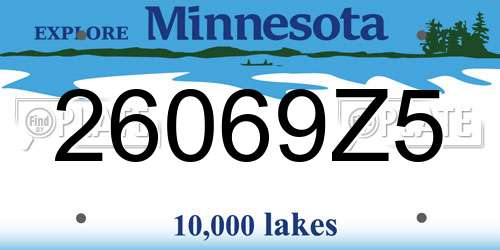 26069Z5 Minnesota License Plate