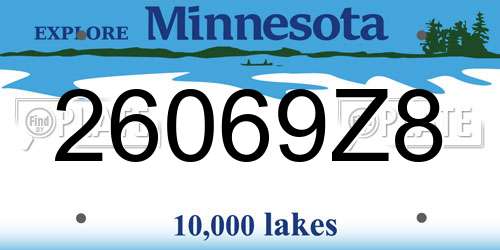 26069Z8 Minnesota License Plate