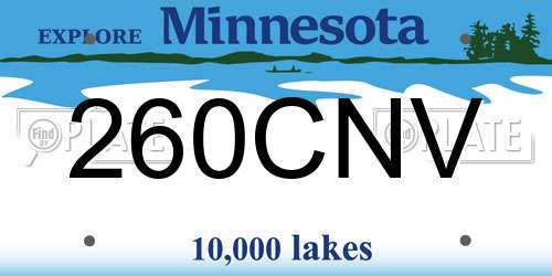 260CNV Minnesota License Plate