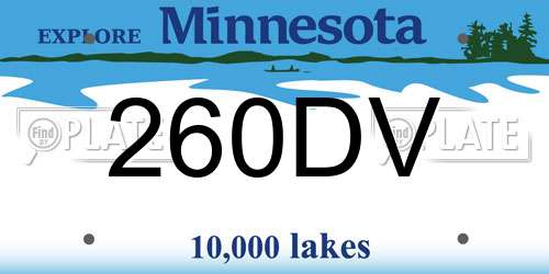260DV Minnesota License Plate
