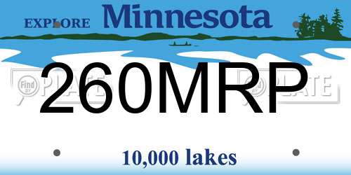 260MRP Minnesota License Plate