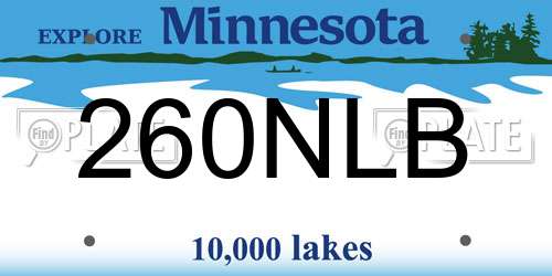 260NLB Minnesota License Plate