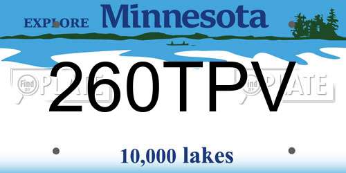 260TPV Minnesota License Plate