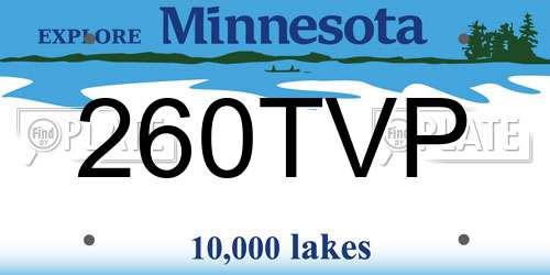 260TVP Minnesota License Plate