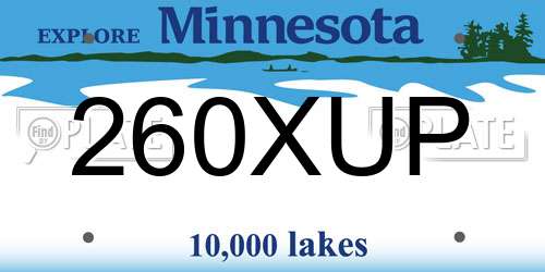 260XUP Minnesota License Plate
