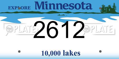 2612 Minnesota License Plate