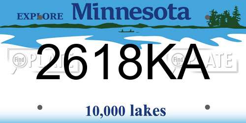 2618KA Minnesota License Plate