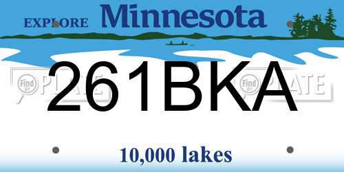261BKA Minnesota License Plate