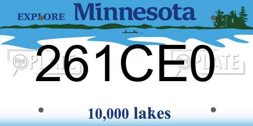 261CE0 Minnesota License Plate
