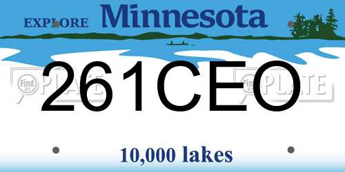 261CEO Minnesota License Plate