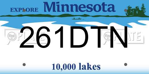 261DTN Minnesota License Plate