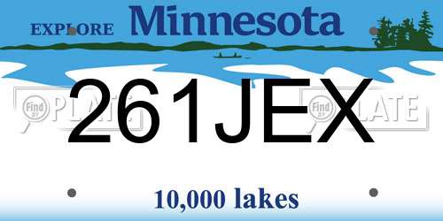 261JEX Minnesota License Plate