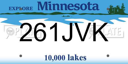 261JVK Minnesota License Plate