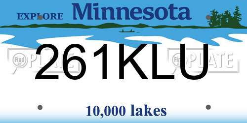 261KLU Minnesota License Plate