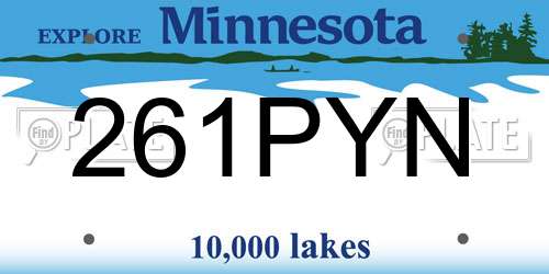 261PYN Minnesota License Plate