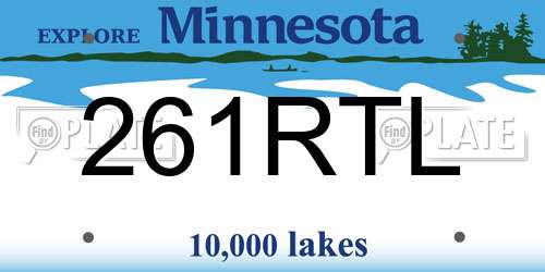 261RTL Minnesota License Plate