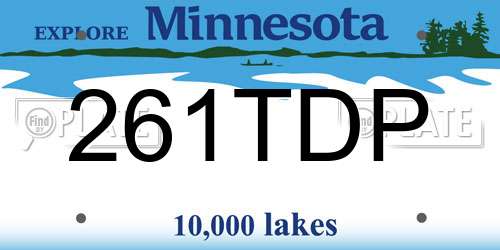 261TDP Minnesota License Plate