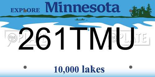 261TMU Minnesota License Plate