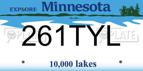 261TYL Minnesota License Plate