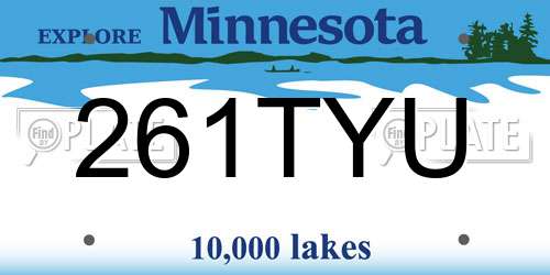 261TYU Minnesota License Plate