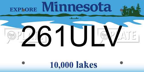 261ULV Minnesota License Plate