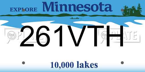 261VTH Minnesota License Plate