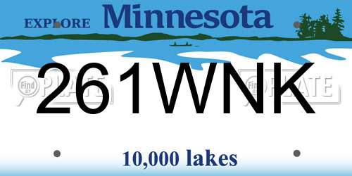 261WNK Minnesota License Plate