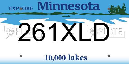 261XLD Minnesota License Plate