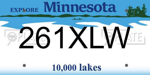 261XLW Minnesota License Plate