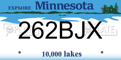 262BJX Minnesota License Plate