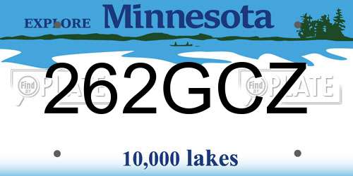 262GCZ Minnesota License Plate
