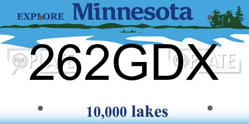 262GDX Minnesota License Plate