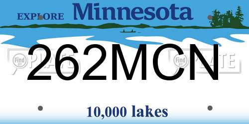262MCN Minnesota License Plate