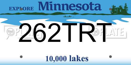 262TRT Minnesota License Plate